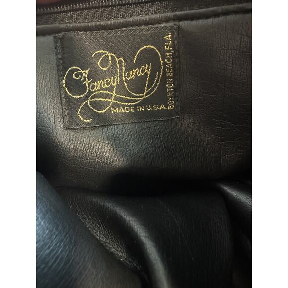 Vintage 1980s FANCY NANCY Painted Abstract Crossbody Purse Graffiti Artsy Black - Picture 5 of 12